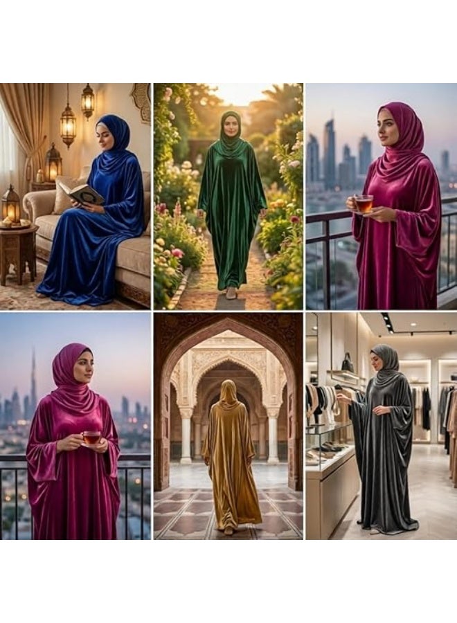 Abaya Isdal - Premium Velvet Material, One Size Roomy and Comfortable - Perfect for Tarawih Prayer, Guest Reception, Ramadan and Mother's Day Gifts - Available in Multiple Colors. - Image 4
